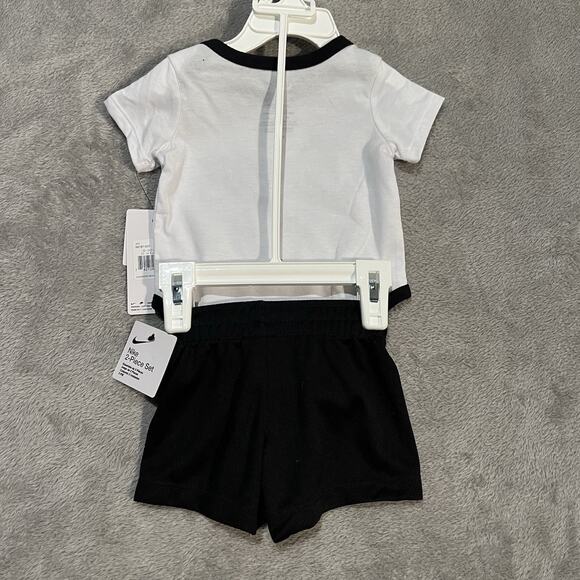 Nike Bodysuit Shorts Set Baby Infant 3M White Black JDI Just Do It Outfit - Picture 3 of 3